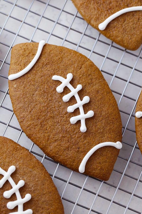 Football Shaped Gingerbread Cookies