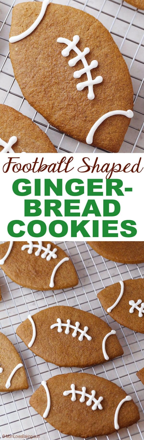 Football Shaped Gingerbread Cookies