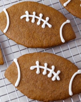 Football Shaped Gingerbread Cookies