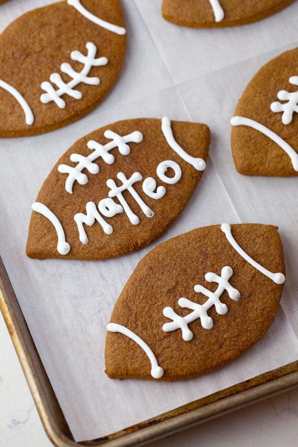 Football Shaped Gingerbread Cookies