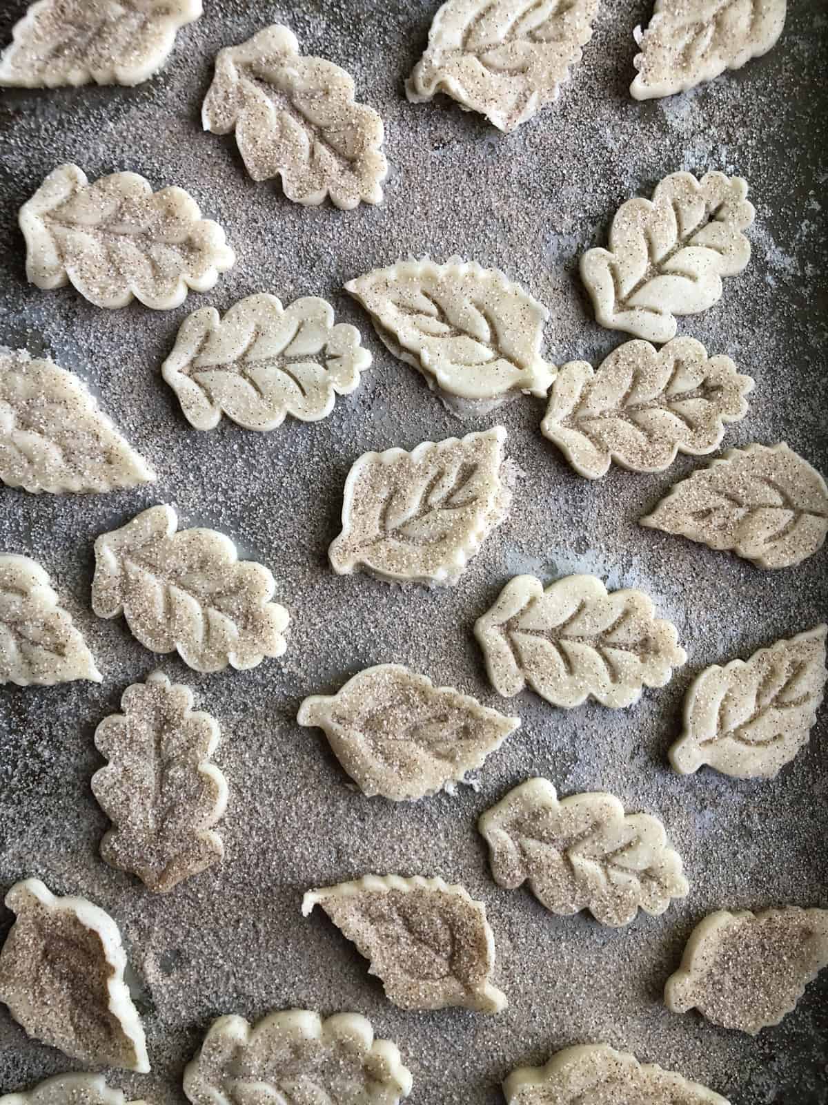 Cinnamon sugar on pie crust scraps.