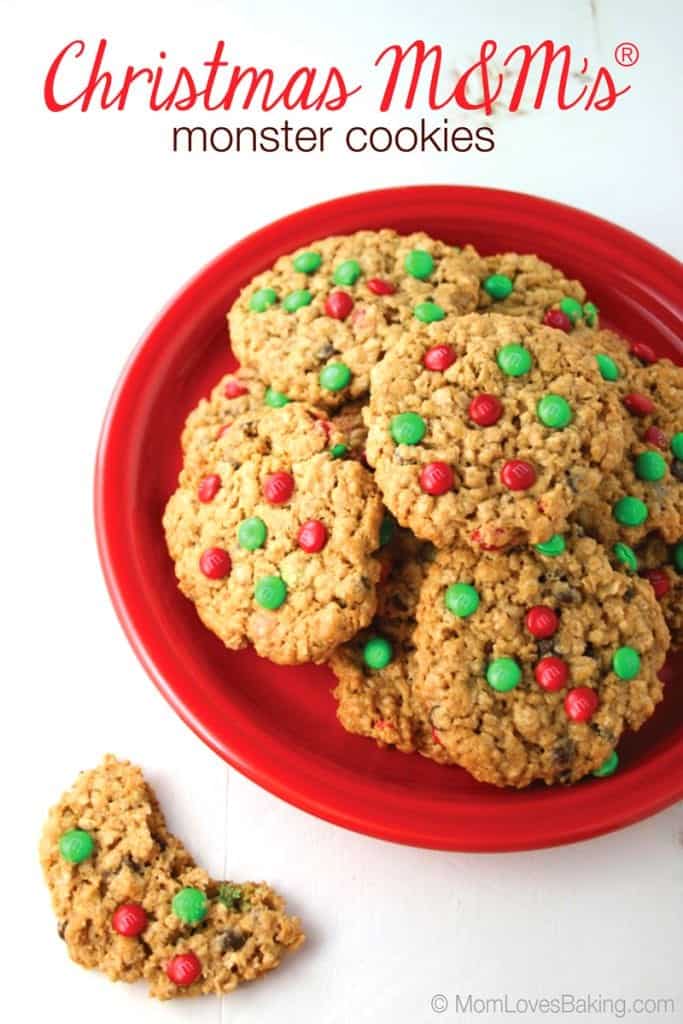 Christmas M&M Monster Cookies