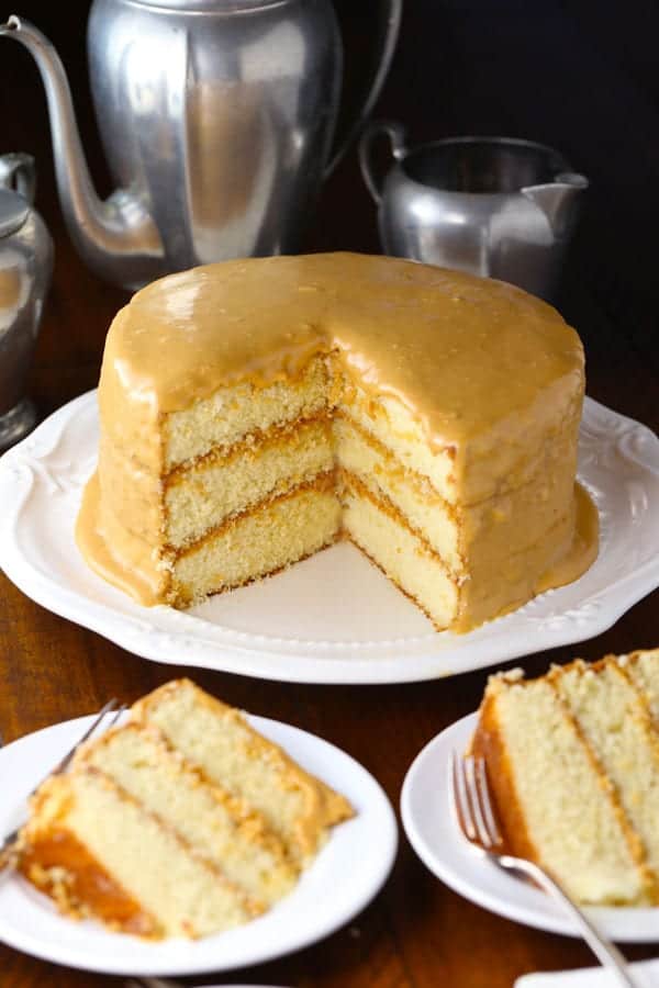 Old Fashioned Southern Burned Caramel Cake - Mom Loves Baking