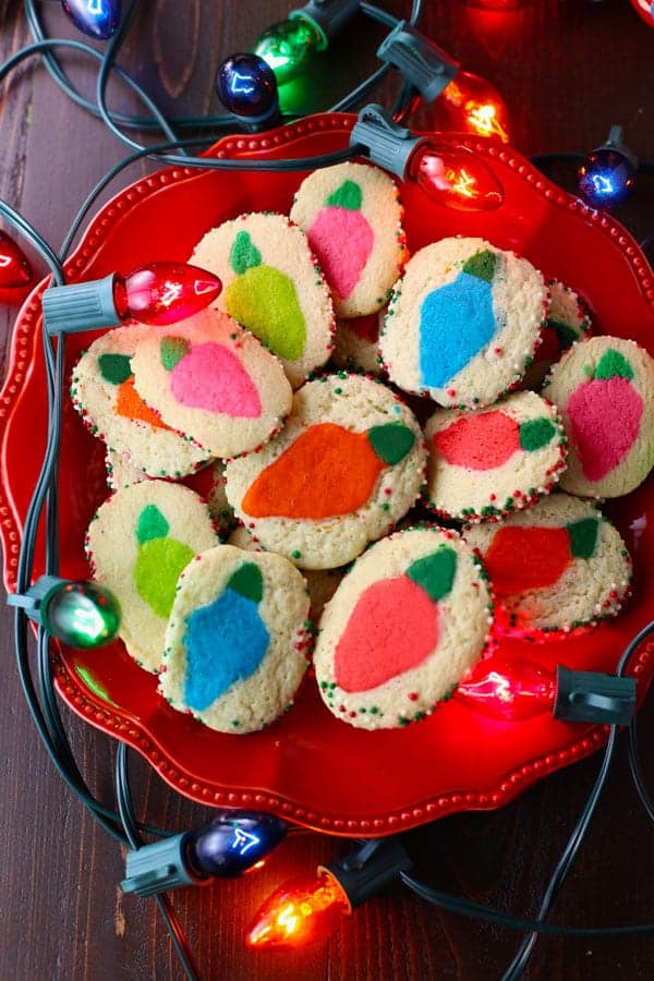 Christmas lights slice and bake sugar cookies