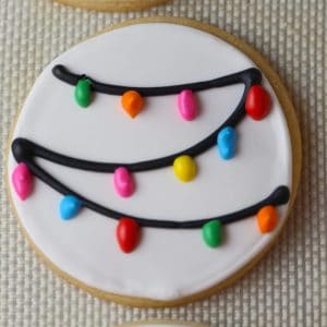 Christmas Lights Royal Icing Sugar Cookies