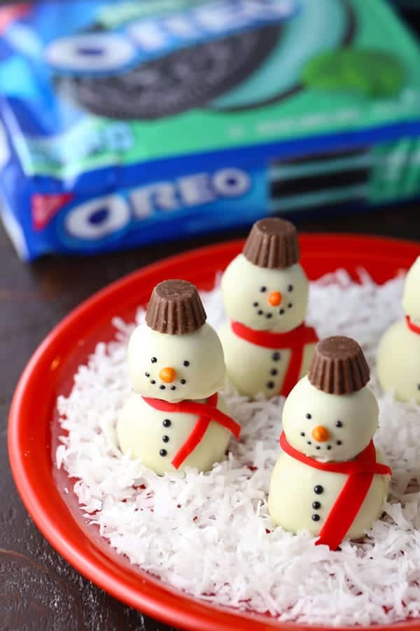 Easy snowman oreo cookie balls