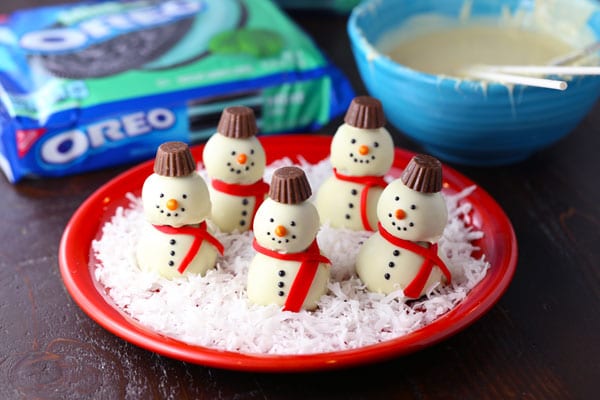 Easy snowman oreo cookie balls