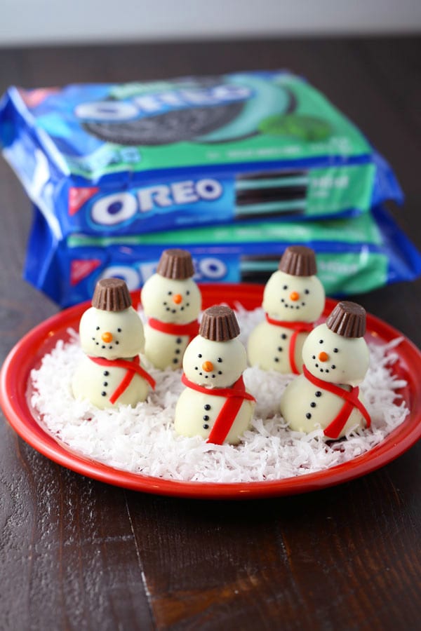 Easy snowman oreo cookie balls