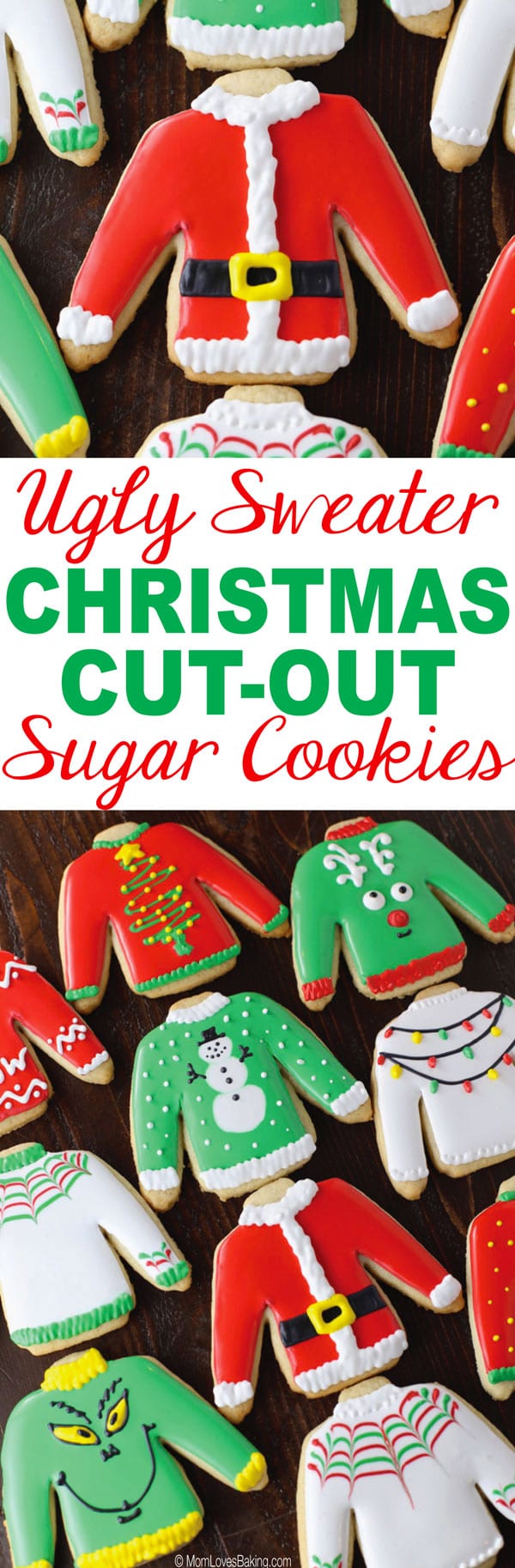 Ugly Sweater Christmas Cut-Out Sugar Cookies
