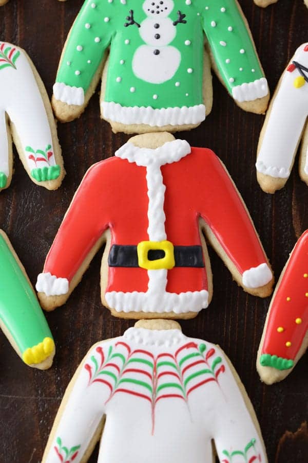 Ugly Sweater Christmas Cut-Out Sugar Cookies - Mom Loves Baking