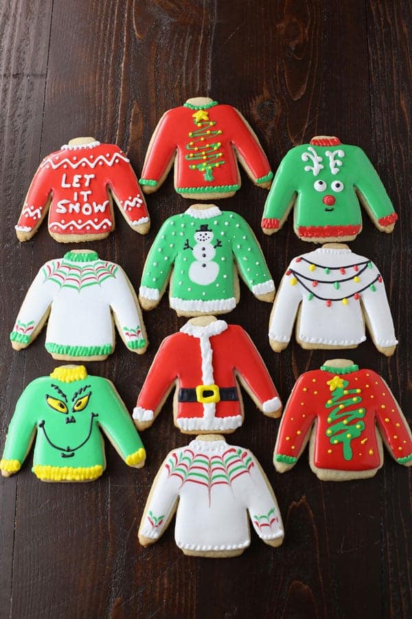 Ugly Sweater Christmas Cut-Out Sugar Cookies