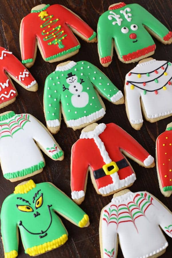 Ugly Sweater Christmas Cut-Out Sugar Cookies