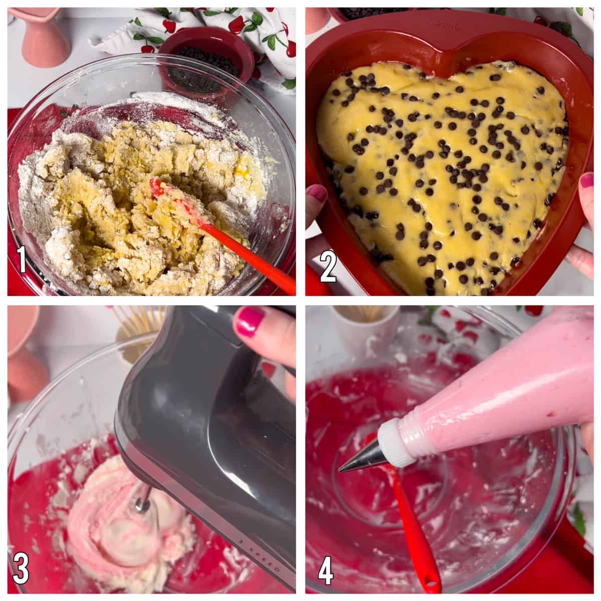 How to make a giant heart cookie in four steps.