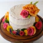 Naked Lemon Cake with Fresh Flowers