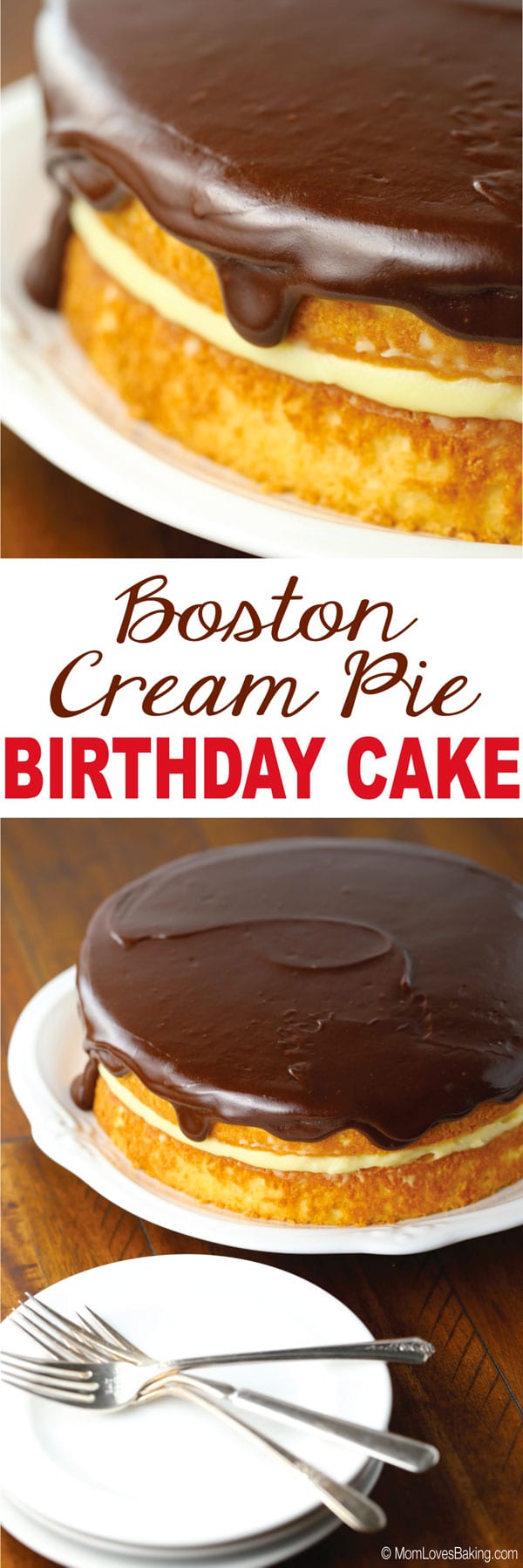 Boston Cream Pie Birthday Cake