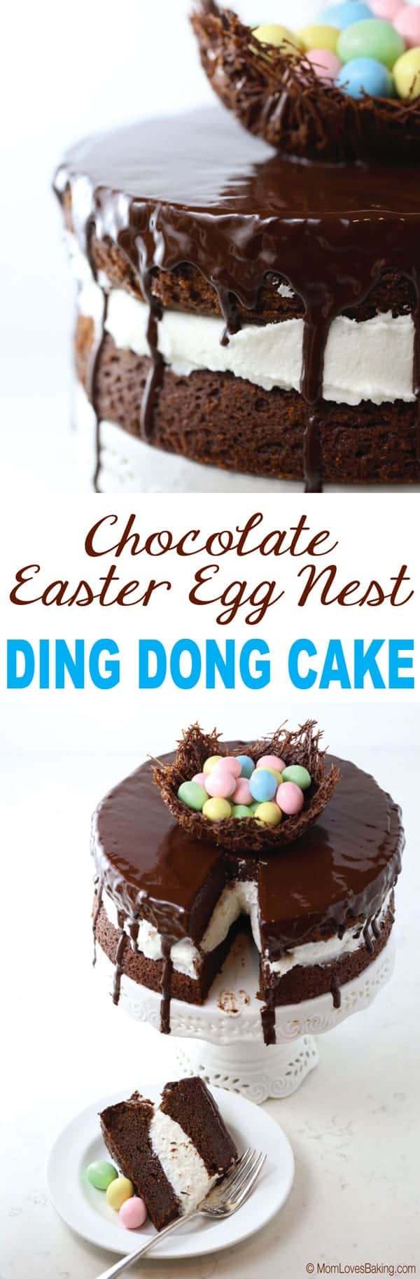 Chocolate Easter Egg Nest Ding Dong Cake