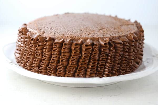 Gluten free vanilla cake with chocolate buttercream