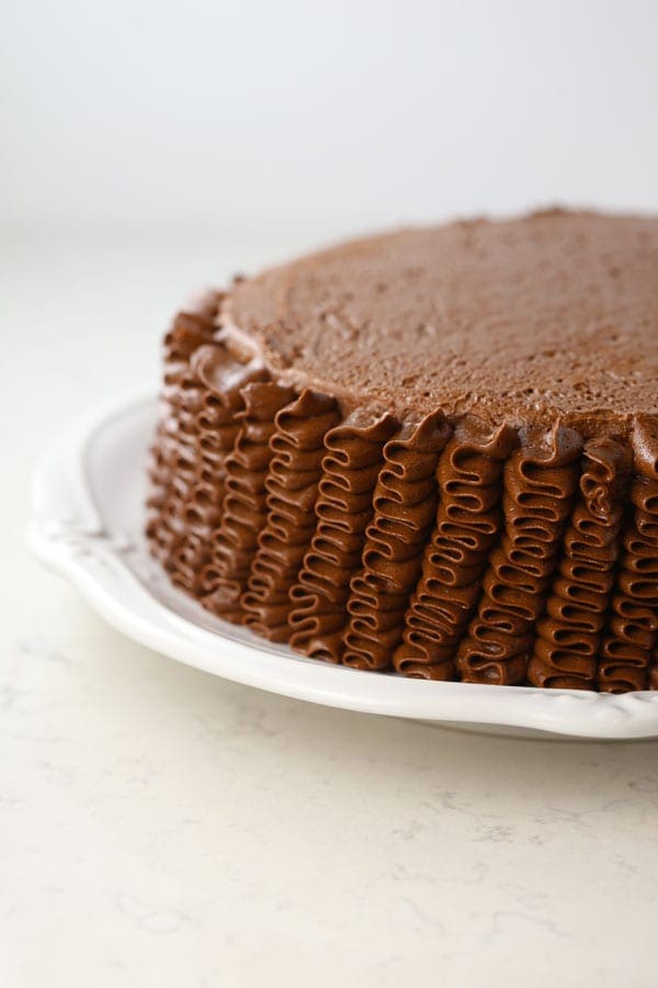 Gluten free vanilla cake with chocolate buttercream