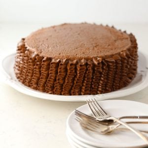 Gluten free vanilla cake with chocolate buttercream