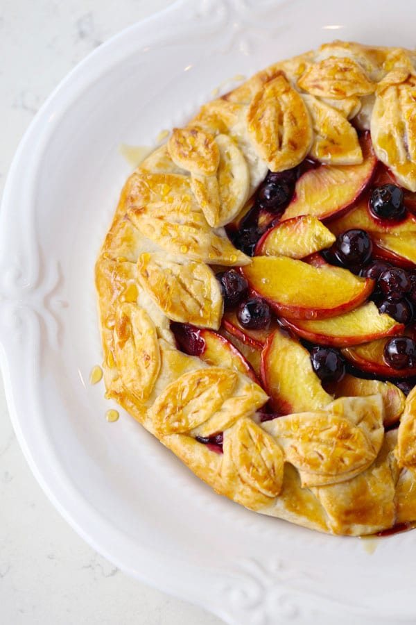 Rustic Honey Peach and Blueberry Galette
