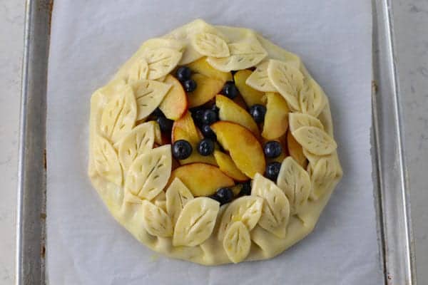 Rustic Honey Peach and Blueberry Galette