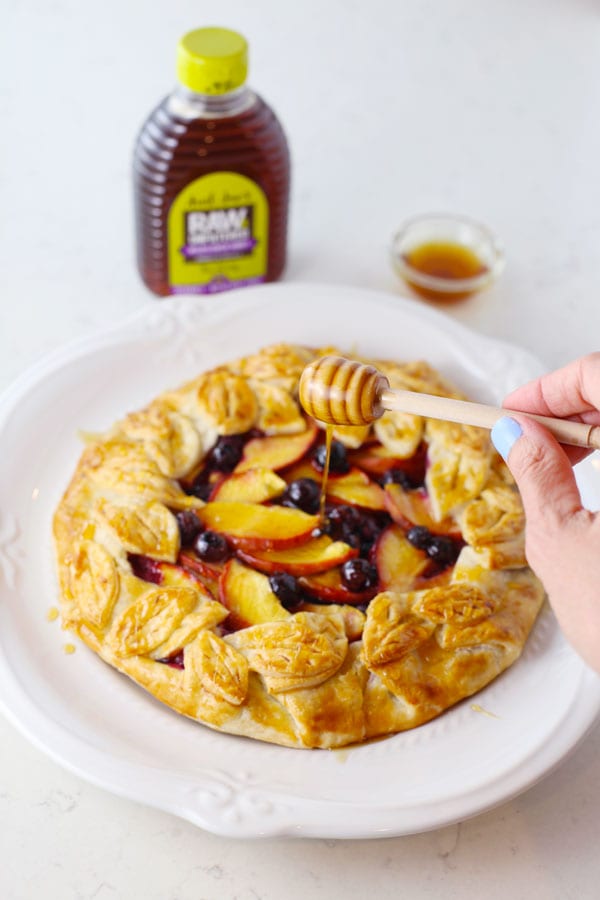Rustic Honey Peach and Blueberry Galette