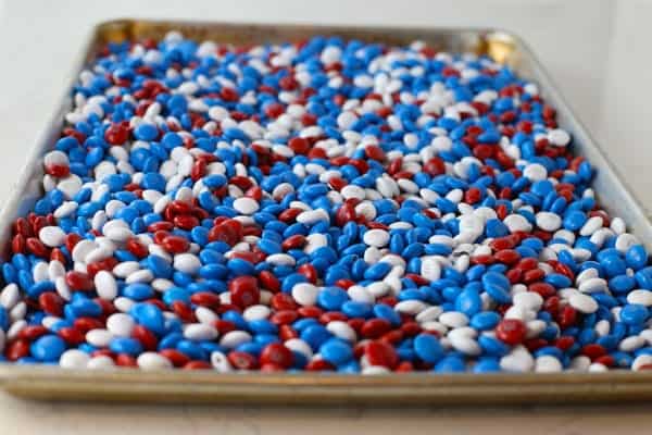 Easy M&M Cake Recipe for July 4th - Mom Loves Baking