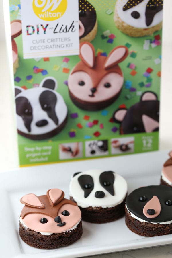 DIY cute critter fox, badger and bear cupcakes
