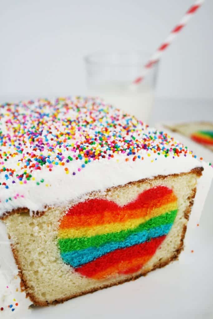 Rainbow Heart Surprise Inside Cake