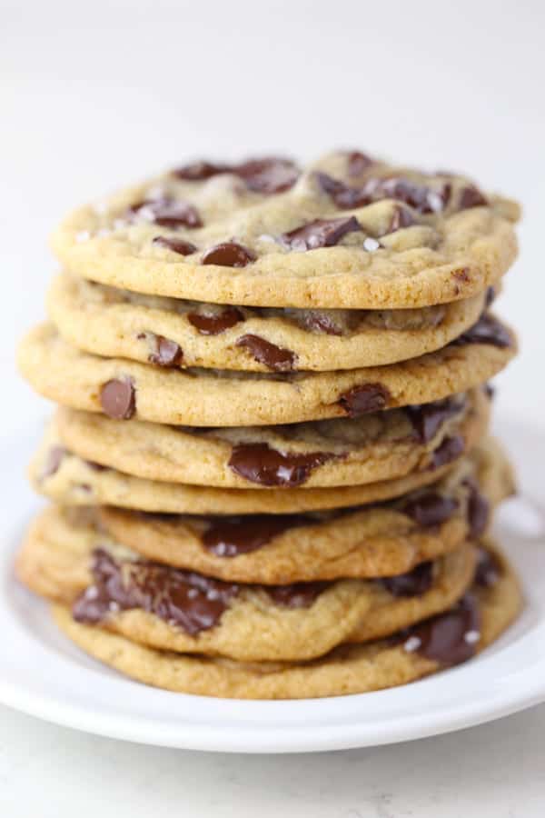 Stack of chocolate chip cookies