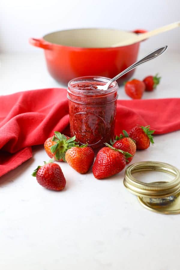 Homemade jam in a jar