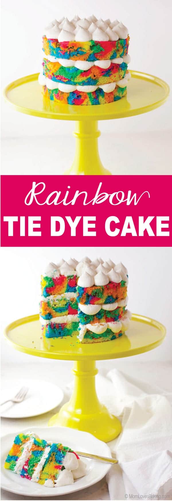 Rainbow tie dye cake