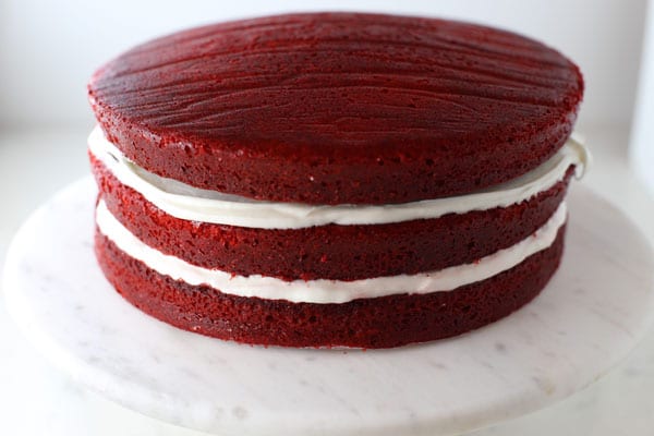 Southern red velvet cake layers