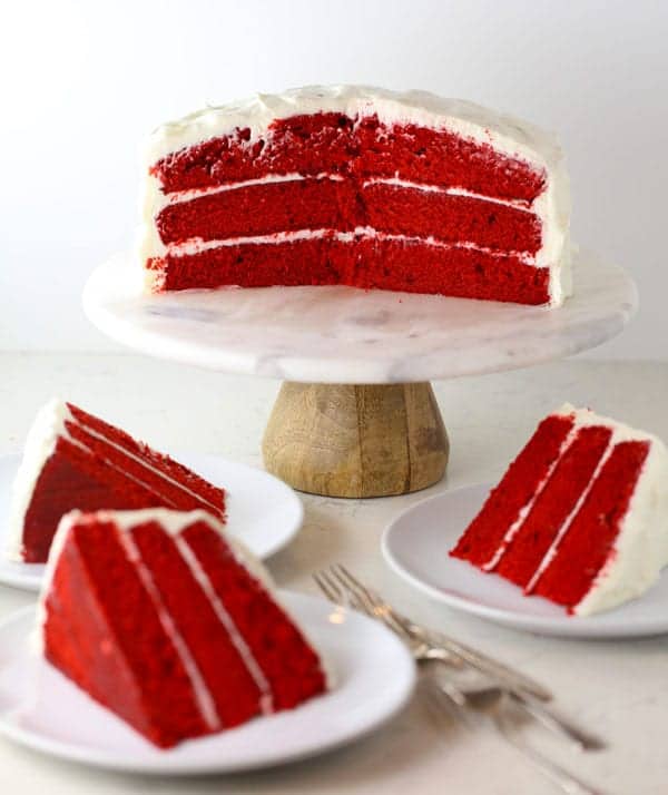 Red velvet cake slices