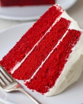 Slice of the best red velvet cake