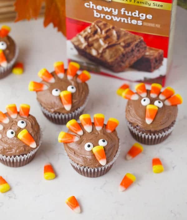 Turkey brownie cupcakes