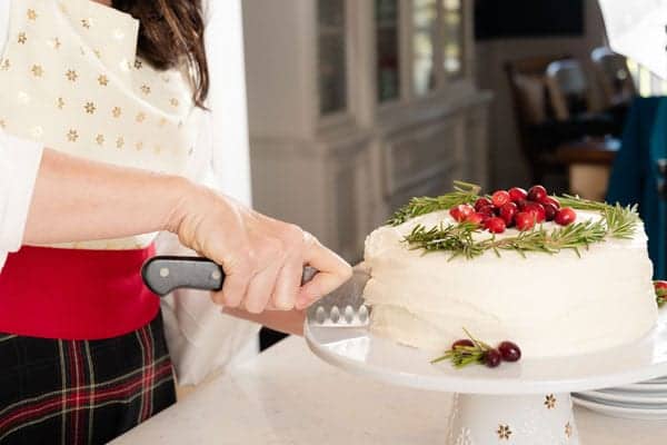 Christmas cake with cranberries and rosemary