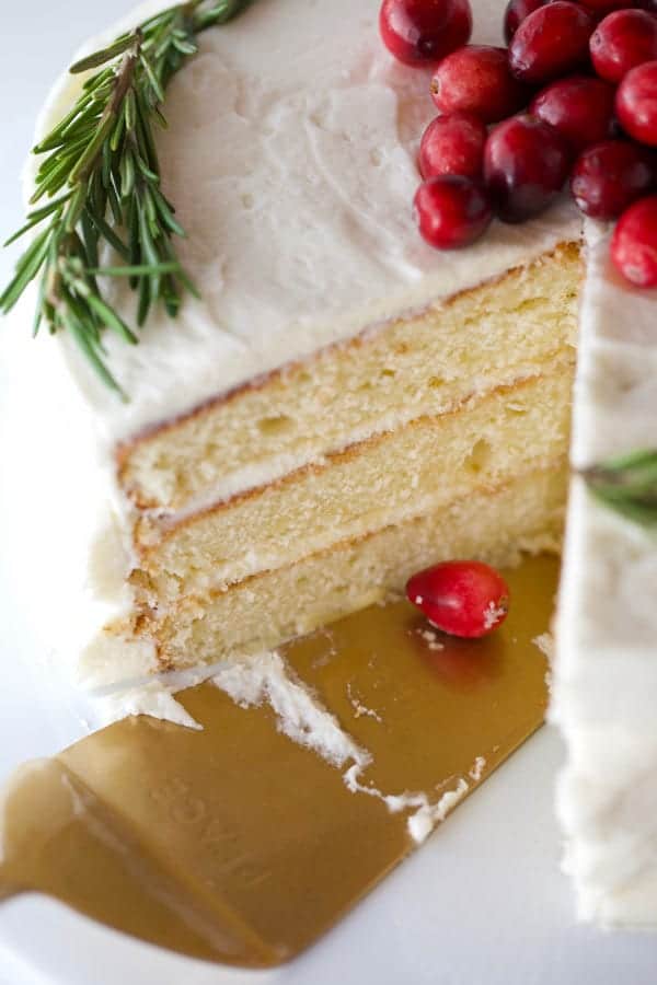 Simple Christmas cake sliced