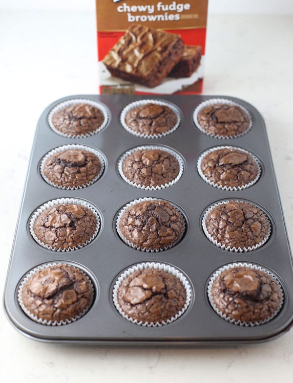 Brownies in muffin pan