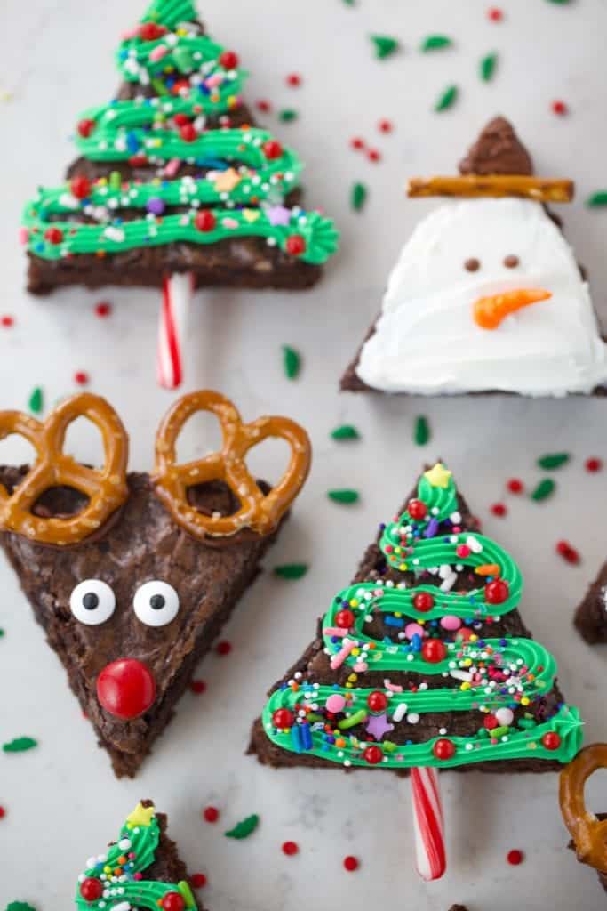 Christmas tree brownies