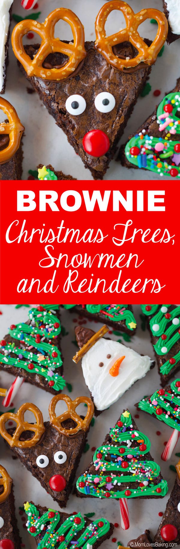 Brownie Christmas trees, reindeer and snowmen