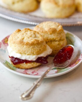Cream scones with clotted cream for high tea