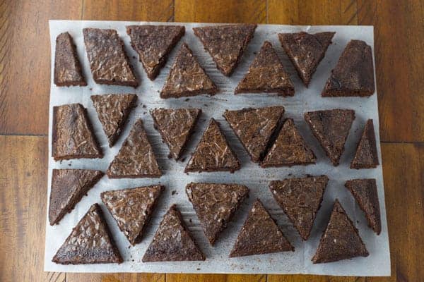 Brownies cut into triangles