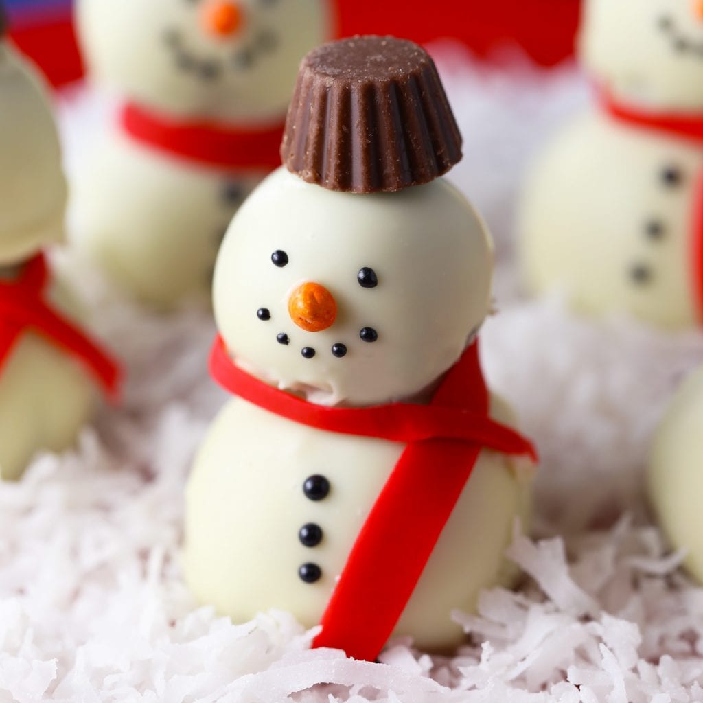 Snowman oreo cookie balls