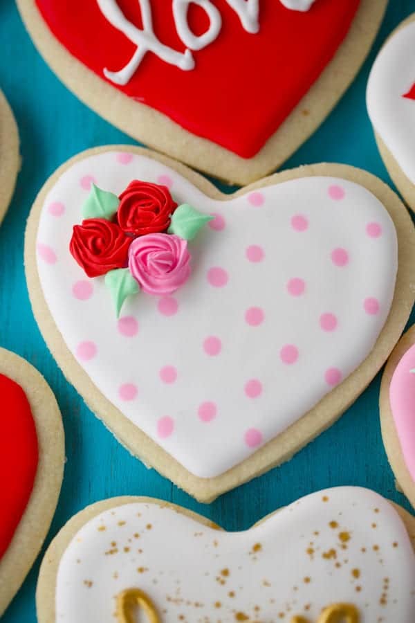 Polka dot heart cookie