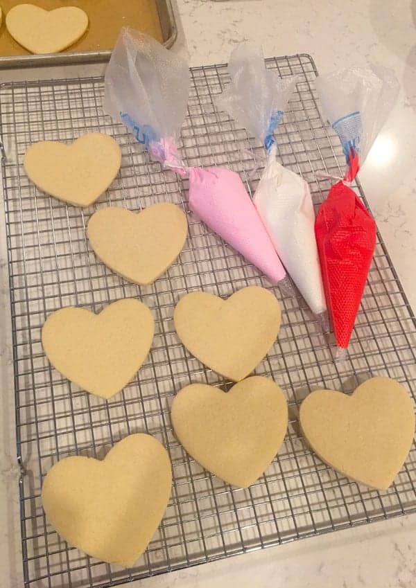 Heart shaped sugar cookies