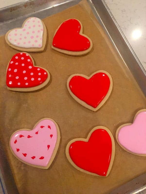 Red royal icing sugar cookies