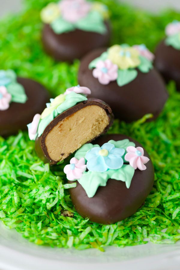 Chocolate covered peanut butter eggs