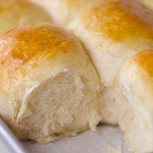 Fluffy rolls made with yeast for dinner.