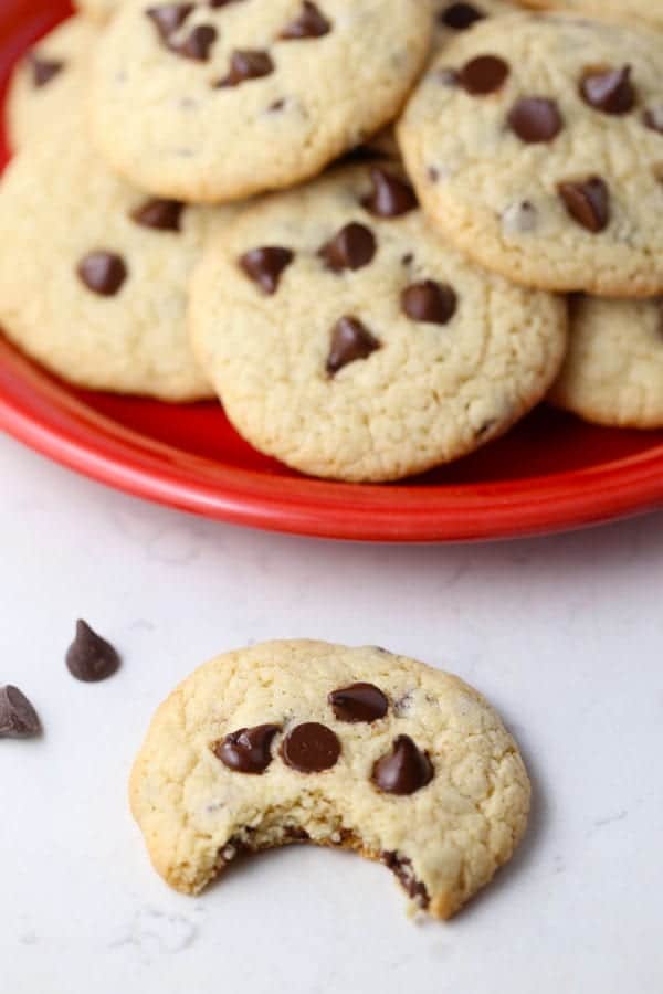 Plate of chocolate chip cookies